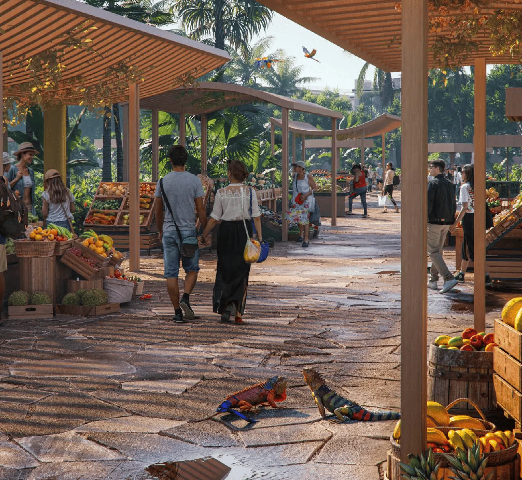 Image depicting Iguanas Park and Fruits Market